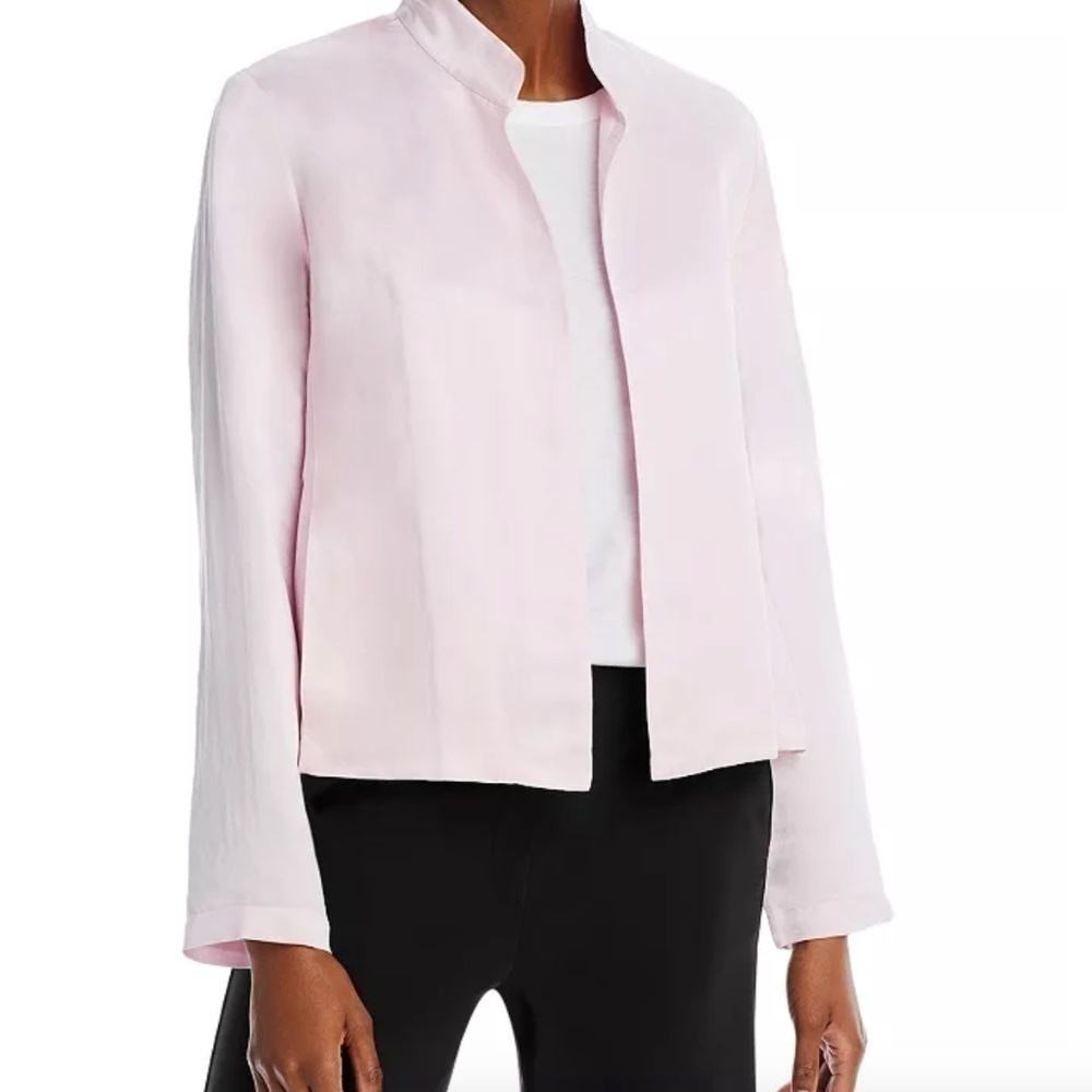 Eileen Fisher Pink high neck zip up jacket, Small JN32